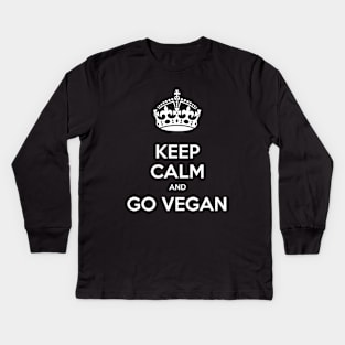 Keep calm and go vegan Kids Long Sleeve T-Shirt